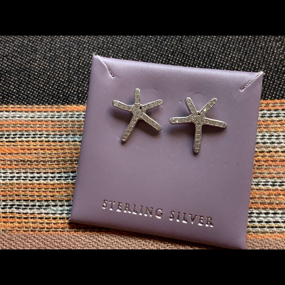 Star Seashell Sterling Silver Earrings
